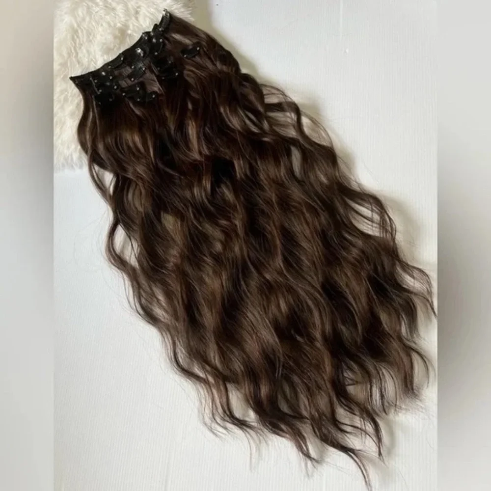Copper Brown 22 In Clip in Hair Extensions
